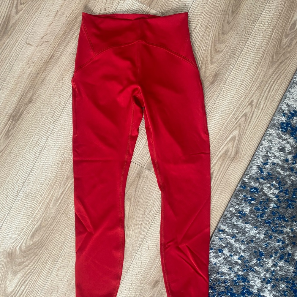 Like new, Lululemon red instill leggings, size 6
